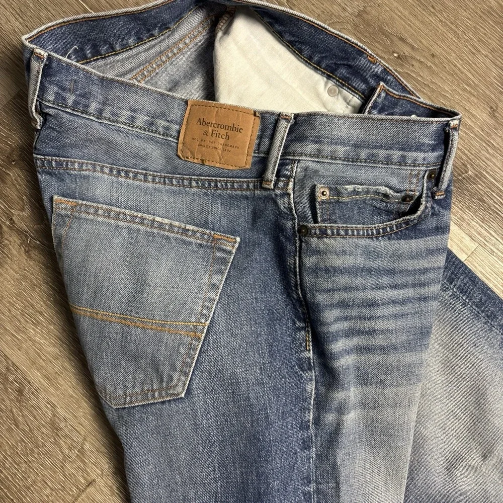 Abercrombie & Fitch‎ Classic Straight Jeans Mens 32x29.5 Button Fly Med Wash Y2K - Picture 5 of 13